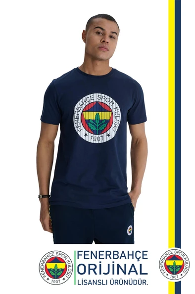 Fenerbahçe Orijinal Lisanslı Kabartma Logo Lacivert Tribün T-Shirt Hediyelik Ahşap Kutulu - 2