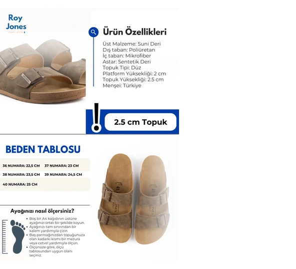 Roy Jones BreezeStep Ergonomik İki Tokalı Erkek Yaz Terliği - 4