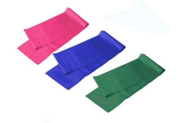Delta 3 lü Pilates Bandı  150 cm x 15 cm Egzersiz Direnç Lastiği - 1