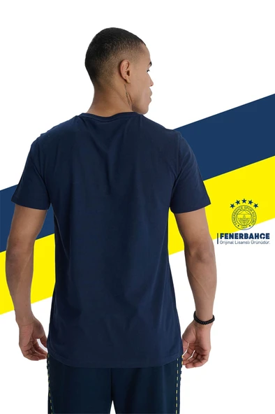 Fenerbahçe Orijinal Kabartma Logo Lacivert Tribün T-Shirt + Bileklik Set Hediyelik Ahşap Kutulu - 4