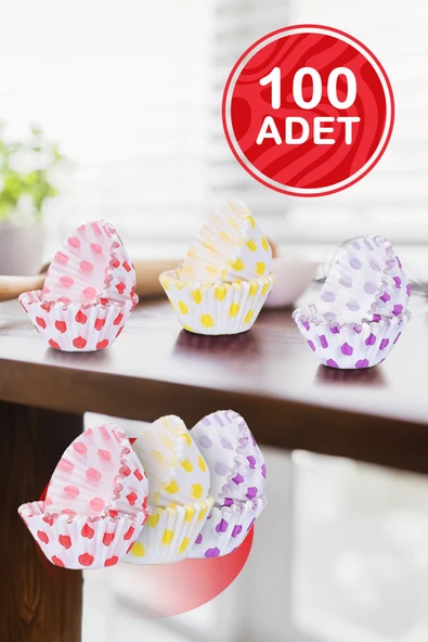 Mithra Life 100 Lü Renkli Muffin Cupcake Kâğıdı Mıt1137 - 2