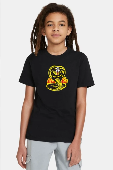 Cobra Kai Logo Siyah Çocuk Tshirt