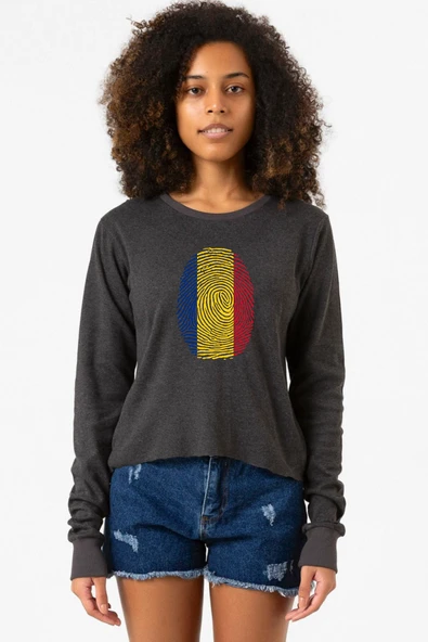 Romania Fingerprint Füme Ekstra Uzunkol Sweatshirt