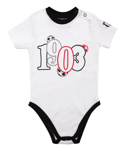 Beşiktaş Orijinal Lisanslı Kolsuz Siyah Bebek Body Zıbın