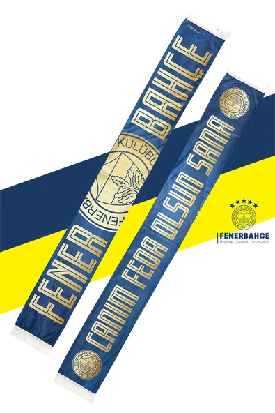 Fenerbahçe Orjinal Canım Feda Olsun Fenerbahçe Şal Atkı Tükenmez Kalem Set Kanarya Baskı Ahşap Kutu - Resim 2