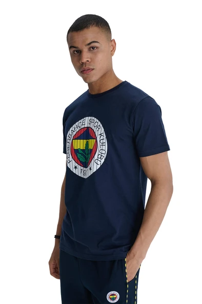 Fenerbahçe Orijinal Lisanslı Kabartma Logo Lacivert Tribün T-Shirt Hediyelik Ahşap Kutulu - 4