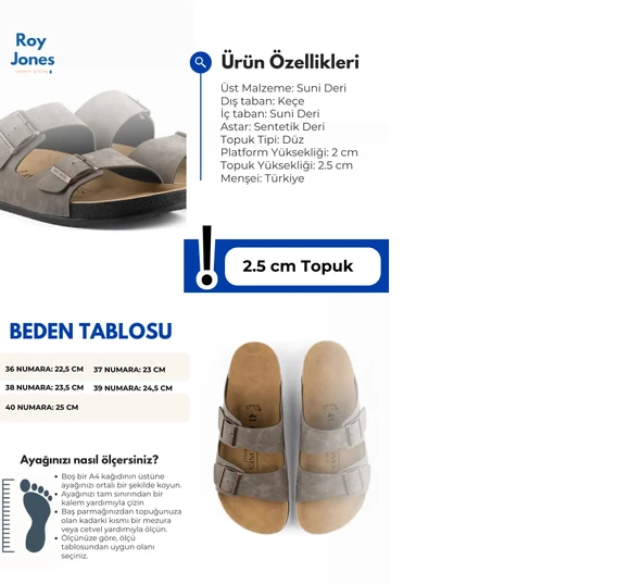 Roy Jones BreezeStep Ergonomik İki Tokalı Erkek Yaz Terliği - 3