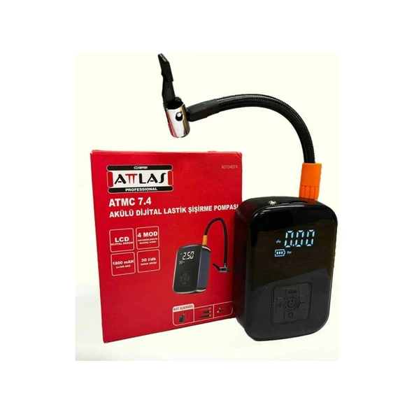 Attlas Atmc 7.4 Akülü Dijital Lastik Pompası