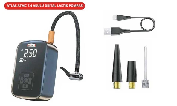 Attlas Atmc 7.4 Akülü Dijital Lastik Pompası - 2