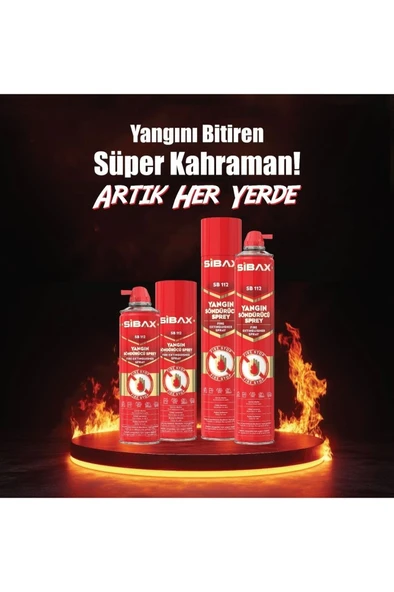 SİBAX SB112 YANGIN SÖNDÜRÜCÜ SPREY 600ML - 2