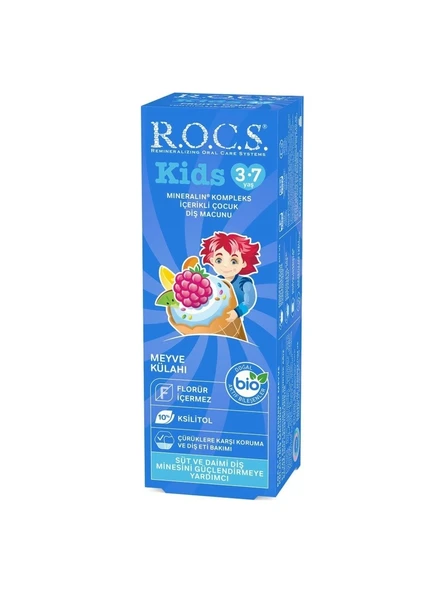 R.O.C.S. Rocs Kids 3-7 Yaş Meyveli Çocuk Diş Macunu Meyve Külahı 45ml.