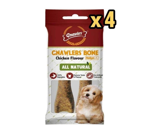 Gnawlers Köpek Ödül Kemiği Tavuklu 2'li 90 Gr x 4 Adet