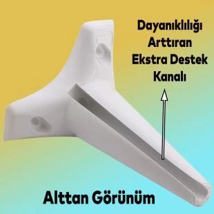 Mobilya Kanepe Sehpa TV Ünitesi Koltuk Ayağı 20 cm Beyaz Baza Ayak 4 Adet - Resim 4