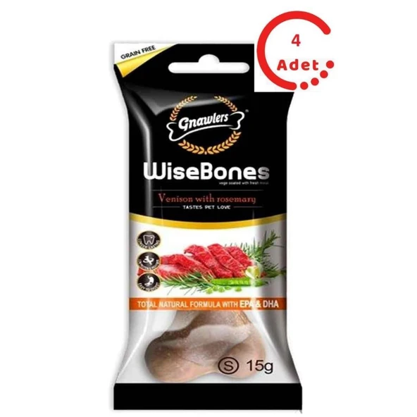 Gnawlers Köpek Ödül Kemiği Geyikli ve Biberiyeli 15 Gr x 4 Adet ürün görseli 1