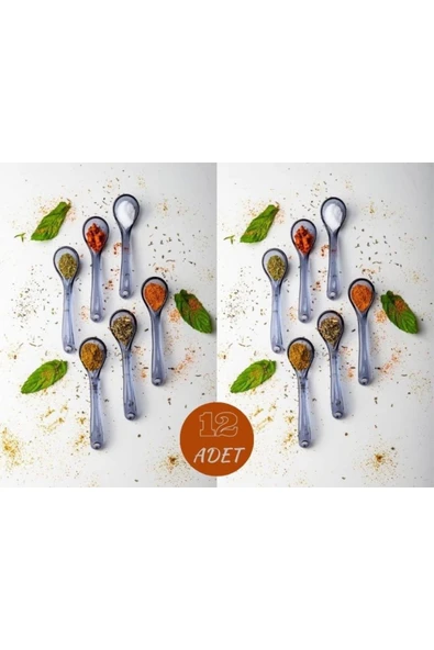 Mithra Life 12 li Gri Baharat Bal ve Servis Kaşığı MIT1138 - 2