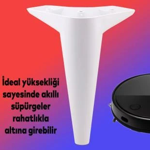 Mobilya Kanepe Sehpa TV Ünitesi Koltuk Ayağı 20 cm Beyaz Baza Ayak 4 Adet - Resim 7