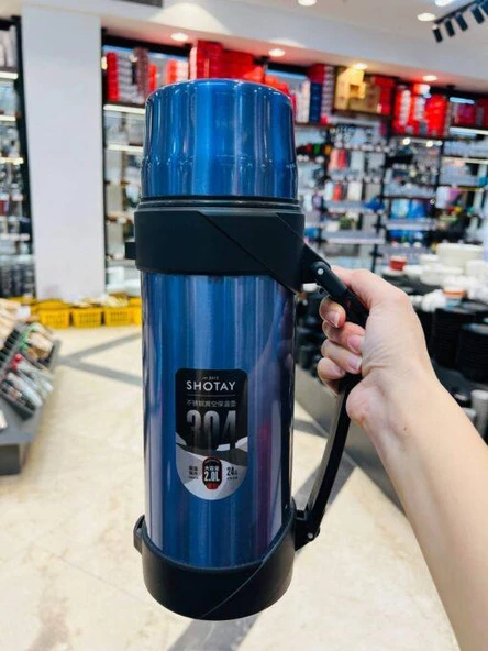 Shotay Çelik Termos 2000Ml Mavi - 4