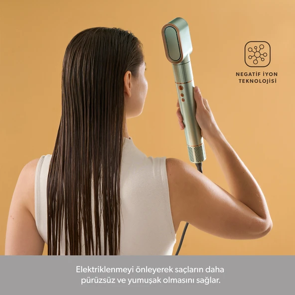 Homend Hairmony 4606H Saç Kurutma ve Şekillendirme Seti Su Yeşili - 4
