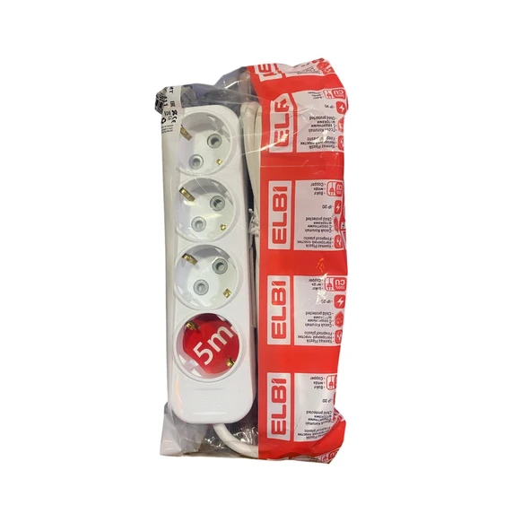 Elbi Myra Dörtlü Çocuk Korumalı Topraklı Grup Priz 5 MT - 2