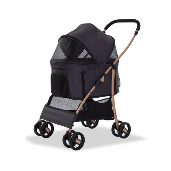 EuroDog Katlanabilir Köpek Arabası Siyah 64x50x98 cmcm