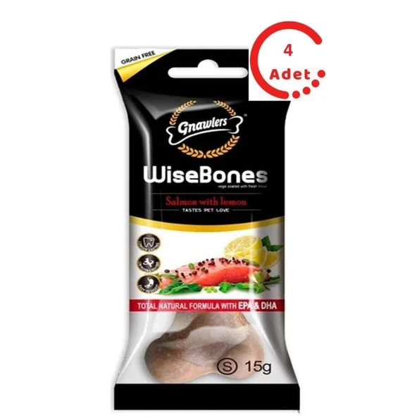 Gnawlers Wisebones Somon Ve Limonlu Köpek Ödülü 15 gr  x 4 Adet ürün görseli 1
