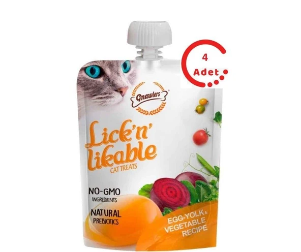 Gnawlers Yumurta Sarılı Ve Sebzeli Kedi Ödülü 100 GR x 4 ADET