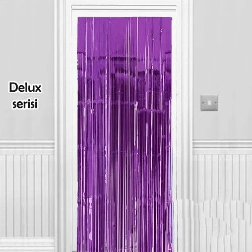 Işıltılı Du Ve Kapı Perdesi Mor Renk 90x200 Cm