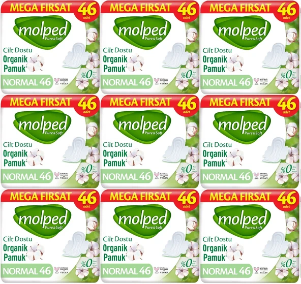 Molped Pure&Soft Hijyenik Ped Normal 414 (9PK*46) Adet Mega Pk ürün görseli