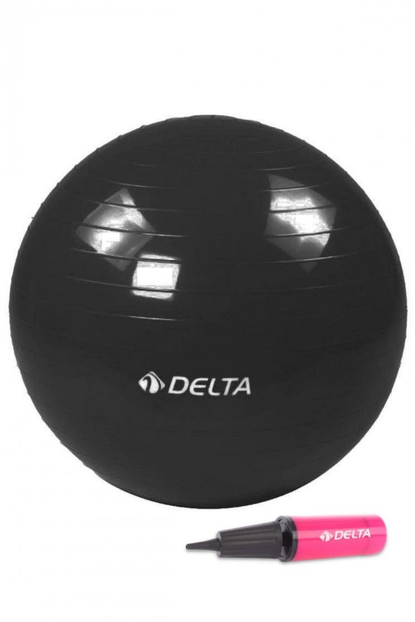Delta 55 cm Siyah Deluxe Pilates Topu Ve Çift Yönlü Pompa Seti