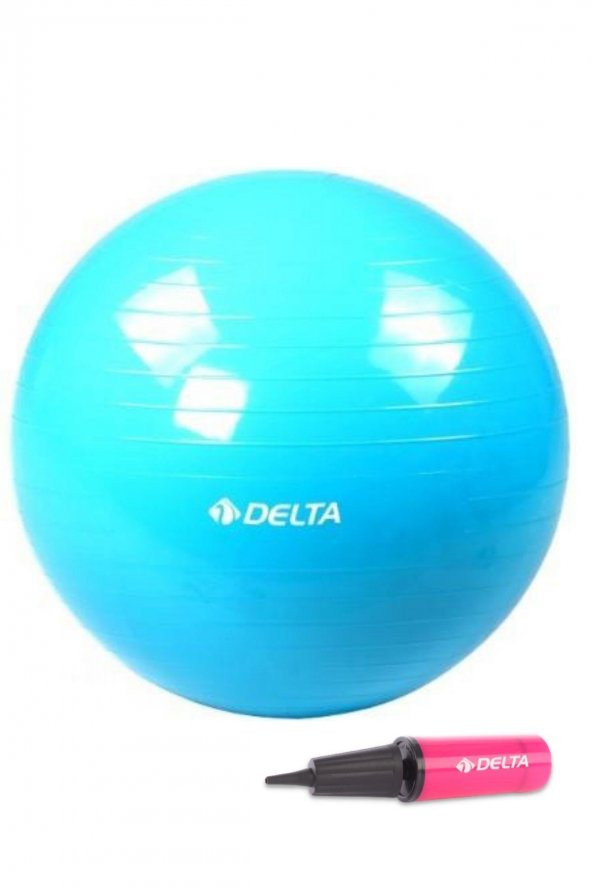 Delta 75 cm Mavi Deluxe Pilates Topu Ve Çift Yönlü Pompa Seti