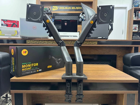 North Bayou NB F160 17-27 inç LCD/LED Çift Kol Amortisörlü Vesa Monitör Standı (İKİNCİ EL)