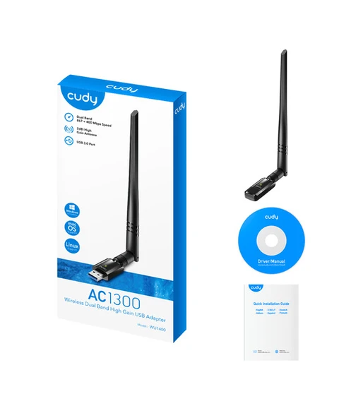 CUDY AC1300 WİFİ Adaptor USB 3.0 WU1400 - 2