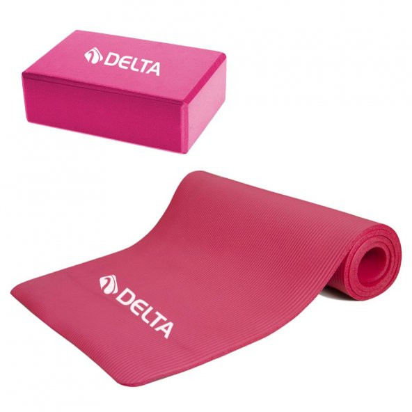 Delta 10 mm Yoga Mat-Yoga Minderi ve Yoga Blok-Yoga Köpüğü Fuşya