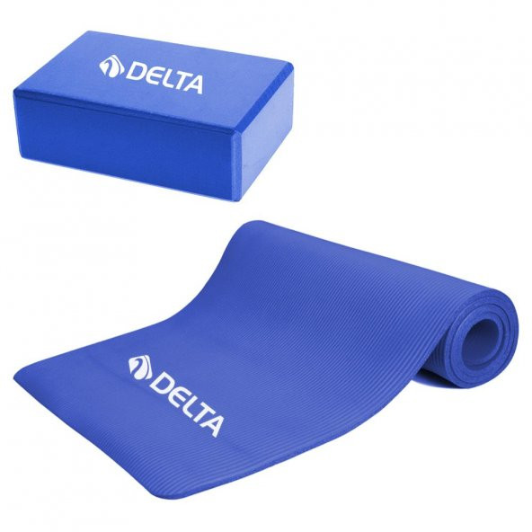 Delta 10 mm Yoga Mat-Yoga Minderi ve Yoga Blok-Yoga Köpüğü Mavi
