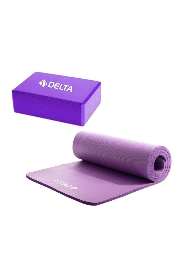 Delta 10 mm Yoga Mat-Yoga Minderi ve Yoga Blok-Yoga Köpüğü Mor