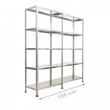 31x186x200 2 li bitişik 5 katlı çelik raf modülü