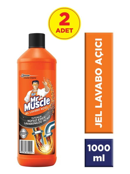 Mr Muscle Jel Lavabo Açıcı 1000 ml x 2 adet