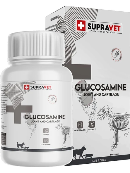 Supravet Glucosamine Kedi ve Köpek Sağlığı Glukozamin Tablet + Vitamin C 75 Tablet - 2