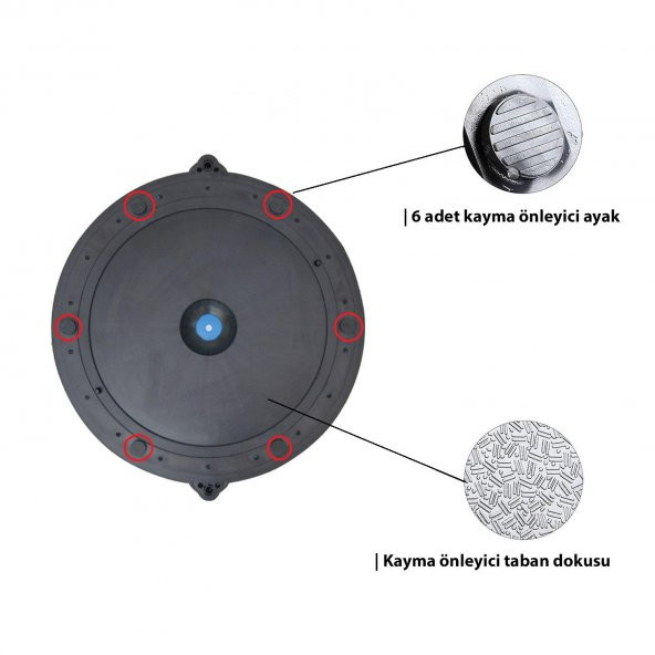 Delta Uluslararası Standart Ebatlarda 62 Cm Çap Bosu Ball Bosu Topu Pilates Denge Aleti (Pompalı) - 2