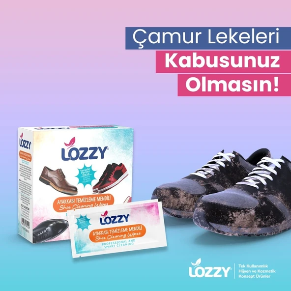 Lozzy Ayakkabı Temizliği Mendilleri - 24 Adet Tek Kullanımlık Mendil - 4