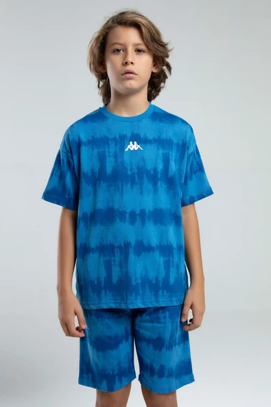 Kappa 332924 Erkek Çocuk Tie-Dye Desen Şortlu Bermuda Pijama Takım - 2