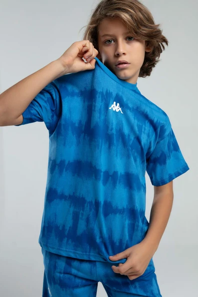 Kappa 332924 Erkek Çocuk Tie-Dye Desen Şortlu Bermuda Pijama Takım - 4