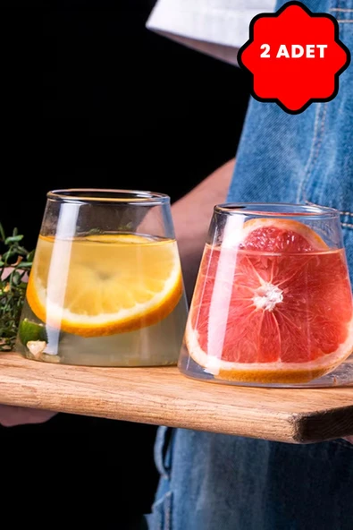 Mithra Life 2 Adet Isı Dayanıklı 400 ml Kahve, Meşrubat, Viski, Kokteyl, Sunum Bardağı MIT1145 - 2