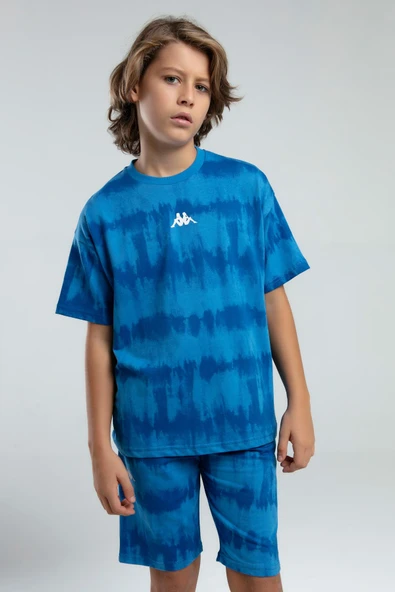 Kappa 332924 Erkek Çocuk Tie-Dye Desen Şortlu Bermuda Pijama Takım