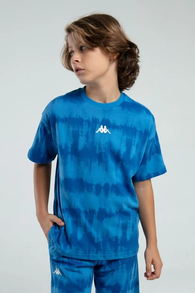 Kappa 332924 Erkek Çocuk Tie-Dye Desen Şortlu Bermuda Pijama Takım - 3
