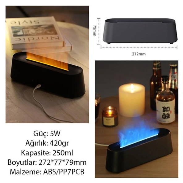 Zhltools A3 Ev ve Ofis için Alev Difüzörü ve Ultrasonik Hava Nemlendici - 7