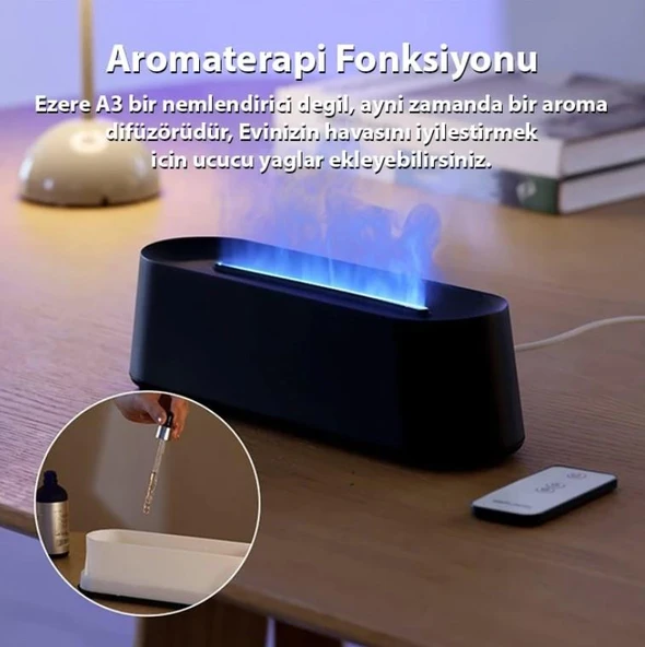 Zhltools A3 Ev ve Ofis için Alev Difüzörü ve Ultrasonik Hava Nemlendici - 2