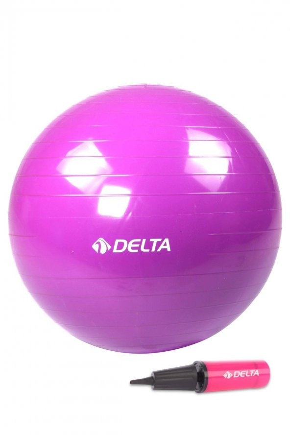 Delta 65 cm Mor Deluxe Pilates Topu Ve Çift Yönlü Pompa Seti