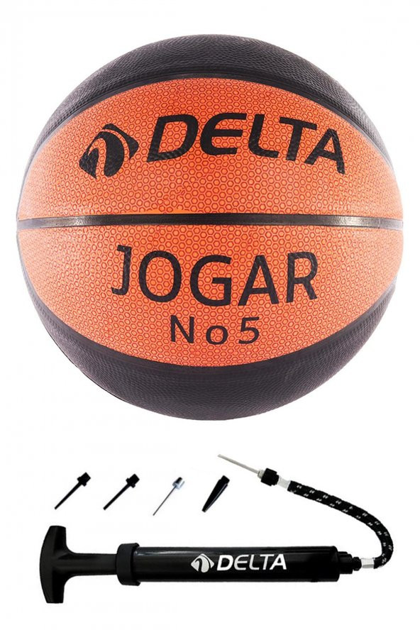 Delta Jogar 5 Numara Dura-Strong Basketbol Topu + Top Pompası