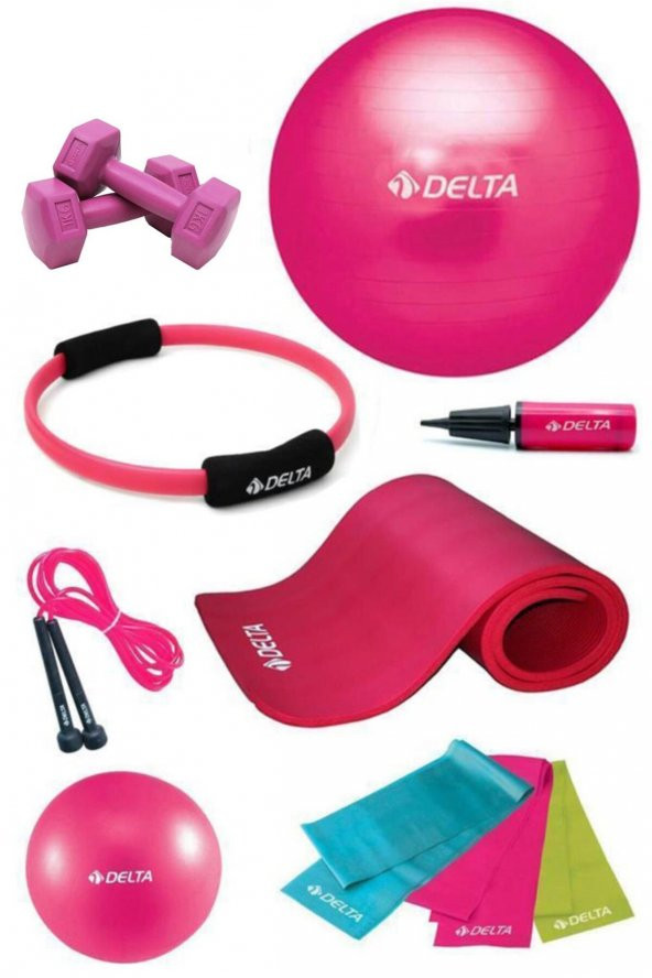 Delta 15 MM Minderli PTS Fuşya Full Pilates Seti (55 cm 20 cm)
